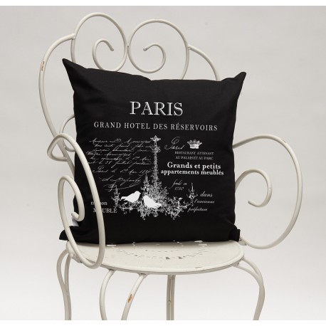 czarne poduszki ozdobne french home
