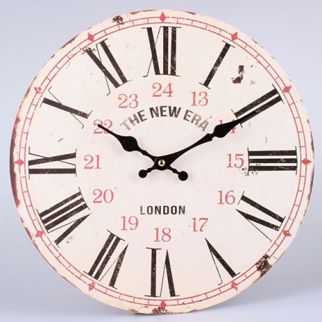 JAsny zegar w stylu vintage z rzymskimi czarnymi cyframi