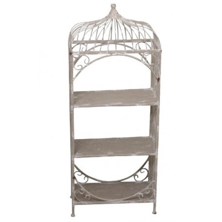 metalowy regał beżowy