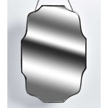 Lustro o ciekawym kształcie z cieniutką metalowa ramą