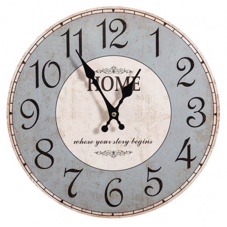 Zegary ścienne Belldeco z napisem Home oraz uroczymi napisami po angielsku.