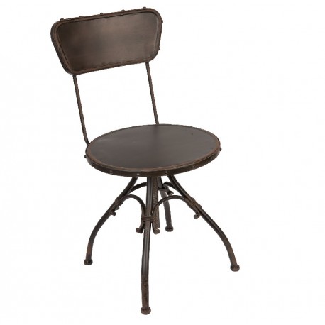 Krzesło wykonane z ciemnego metalu