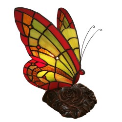 Lampa Stołowa Tiffany Ozdobna Motyl A