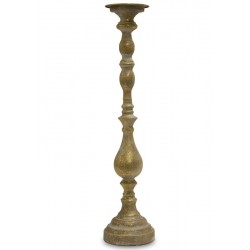 Wysoki Świecznik Metalowy Złoty G