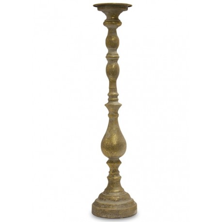 Wysoki Świecznik Metalowy Złoty G