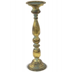 Wysoki Świecznik Metalowy Złoty I