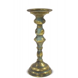 Wysoki Świecznik Metalowy Złoty J