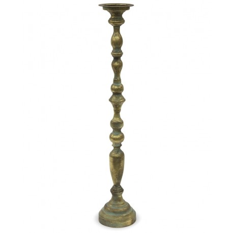 Wysoki Świecznik Metalowy Mosiądz B