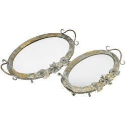 Złote Tace Okrągłe 2szt.