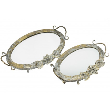 Złote Tace Okrągłe 2szt.