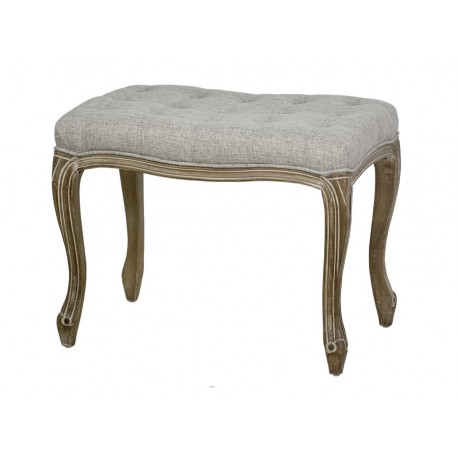 Taboret Prowansalski Biały Pikowany
