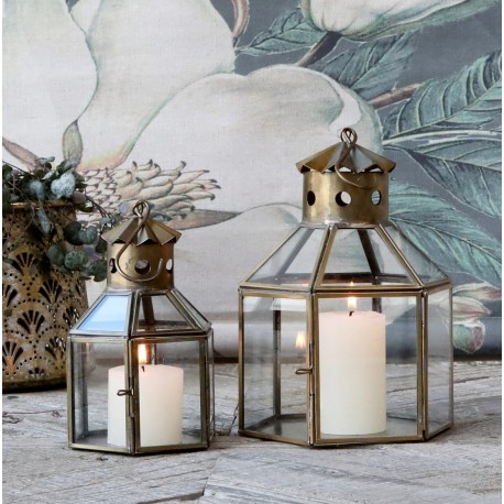 Lampion Latarnia Chic Antique Duży Szary C