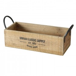 Drewniany Pojemnik Loft z Napisami Podłużny A