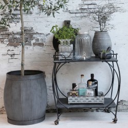 Metalowy Stolik ze Szklanym Blatem Chic Antique Mosiądz