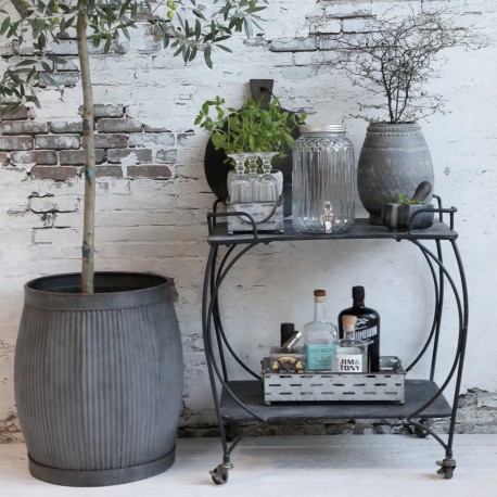 Metalowy Stolik ze Szklanym Blatem Chic Antique Mosiądz