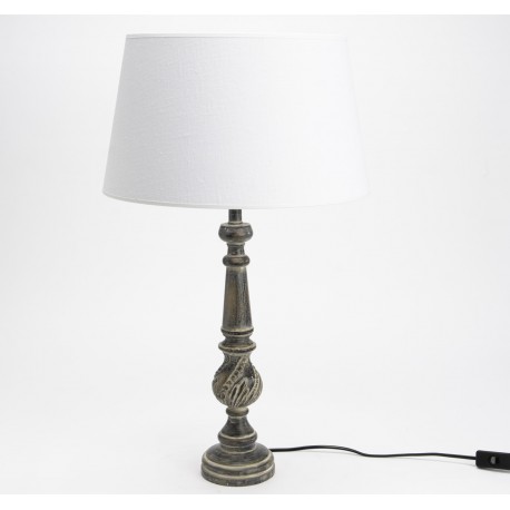 Lampa Stołowa Prowansalska z Białym Abażurem A