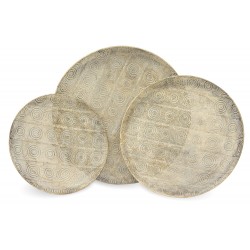 Złote Tace Patynowane z Kwiatami 2szt.