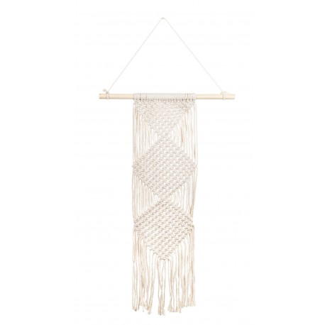 Makrama Na Ścianę Na Drewnianym Drążku B