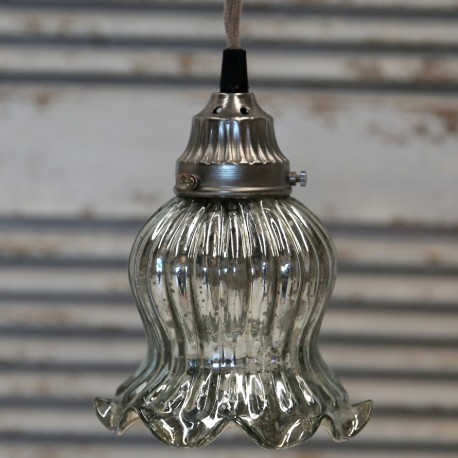 Srebrna Lampa Chic Antique Tulipan Srebrna