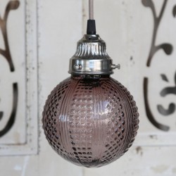 Szklana Lampa Kula Fiolet