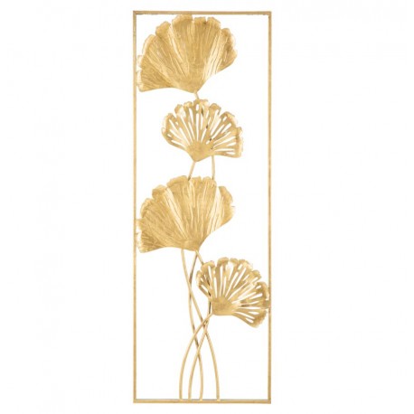 Złoty Dekor Ścienny Kwiaty C