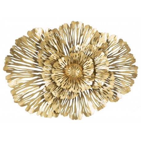 Złoty Dekor Ścienny Kwiaty D