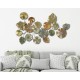Metalowa Dekoracja Ścienna z Liśćmi i Kwiatami B
