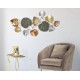 Metalowa Dekoracja Ścienna z Liśćmi i Kwiatami B