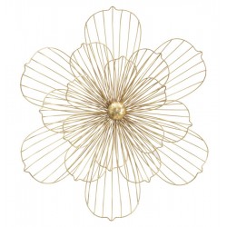 Złota Dekoracja Ścienna Metalowy Kwiat B