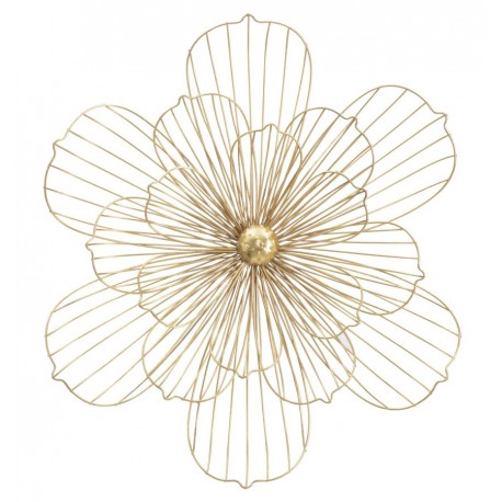 Złota Dekoracja Ścienna Metalowy Kwiat B