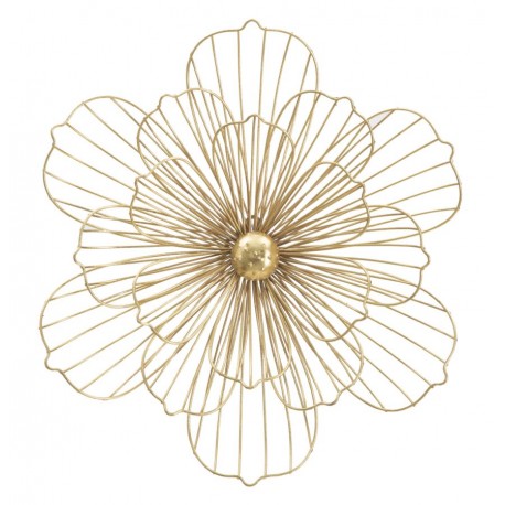Złota Dekoracja Ścienna Metalowy Kwiat C