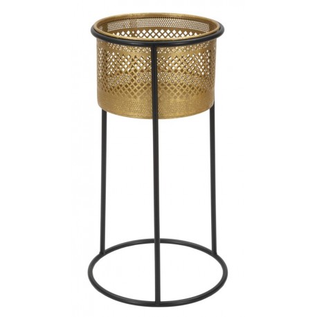 Metalowy Kwietnik Czarno-Złoty A