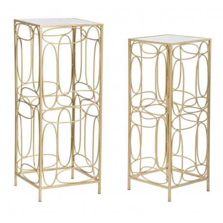 Złota Konsola Glamour Bubbles z Lustrzanym Blatem