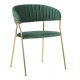 Złote Krzesła Glam Emily Zielone 2szt.