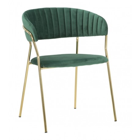 Złote Krzesła Glam Emily Zielone 2szt.