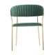 Złote Krzesła Glam Emily Zielone 2szt.