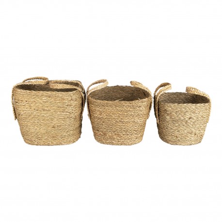 Plecione Kosze Na Kwiaty Słomiane 3szt. A