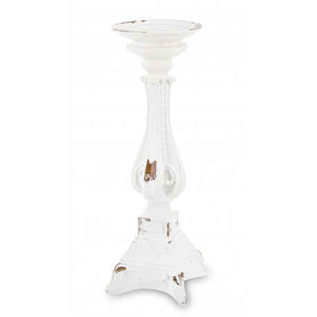 Wysoki Świecznik w Stylu Prowansalskim Biały A