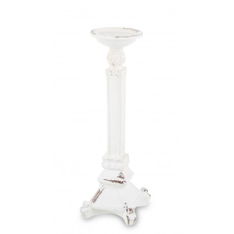 Wysoki Świecznik w Stylu Prowansalskim Biały B