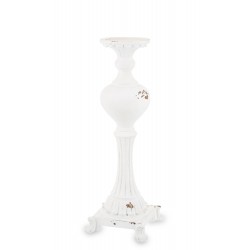 Wysoki Świecznik w Stylu Prowansalskim Biały D