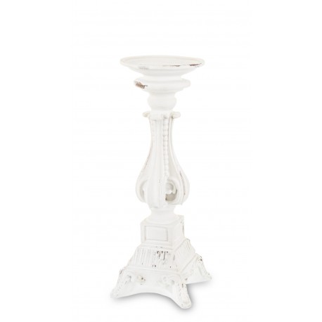 Wysoki Świecznik w Stylu Prowansalskim Biały E