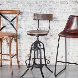 Stołek Barowy w Stylu Industrialnym A