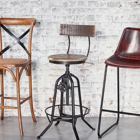 Stołek Barowy w Stylu Industrialnym A