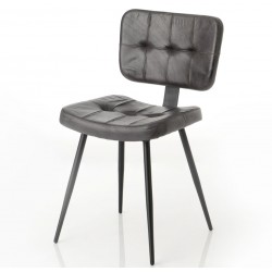 Krzesło Loft ze Skórzanym Siedziskiem i Oparciem A