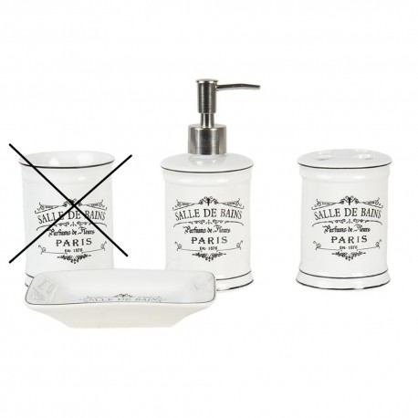  Zestaw Łazienkowy z Francuskimi Napisami Paris BEZ KUBKA