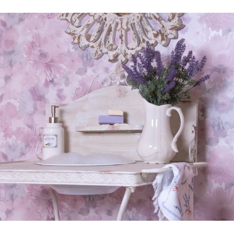 Dozownik do mydła z lawendą i metalowym dyspenserem możesz wykorzystać również jako stylowy pojemnik na szampon lub płyn do mycia twarzy.