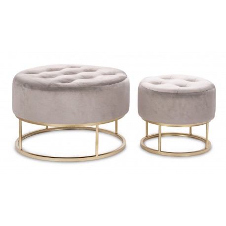 Pufy Glamour Czarne B 2 szt.