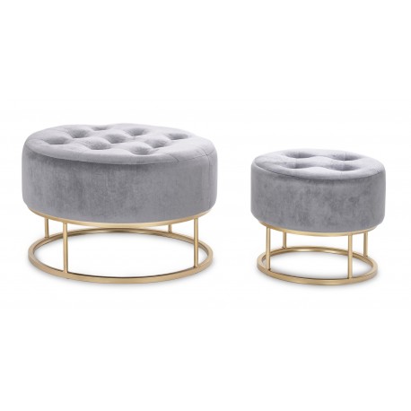 Pufy Glamour Beżowe B 2 szt.