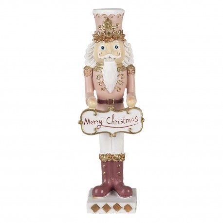 Figurka Świąteczna Dziadek Do Orzechów do Orzechów Biało-Różowy A Clayre & Eef