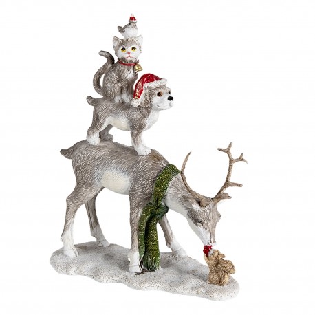 Figurka Świąteczna Kot i Pies Clayre & Eef